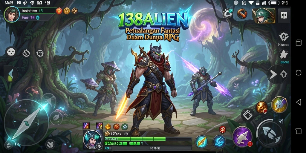 Tampilan laga seru dalam game RPG 138ALIEN dengan karakter dan makhluk fantastis.
