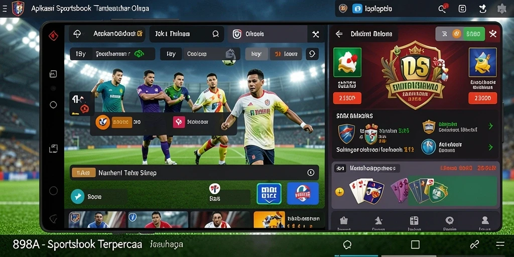 Screenshot utama 898A menampilkan antarmuka aplikasi Sportsbook.
