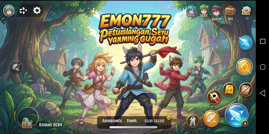 Tampilan gameplay EMON777 yang menarik dan penuh warna.