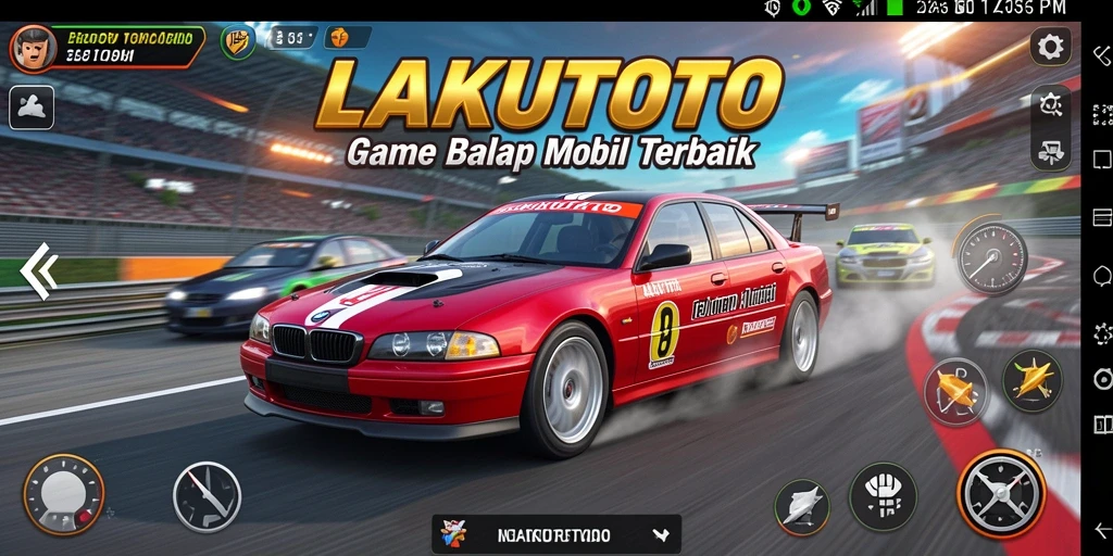 Screenshot menunjukkan momen balap seru di LAKUTOTO.