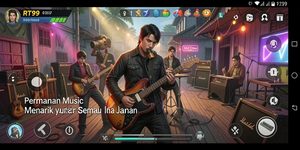 Tampilan gameplay seru dan interaktif dari RT99 dengan musik yang menggugah semangat.