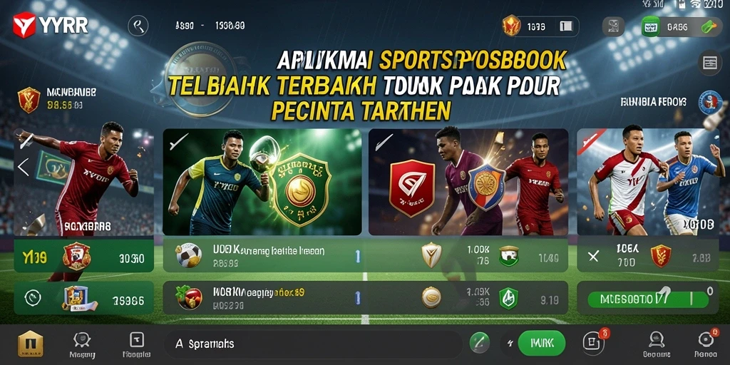 Tampilan menarik dari gameplay Sportsbook di aplikasi YYRR.